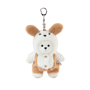 Медведь Lina TeddyTales, в костюмчике щенка, брелок, XS, 15 см